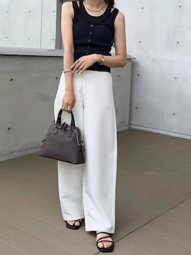 「KOBE LETTUCE（コウベレタス）のアイテム（ニット/セーター）」を使った、神戸レタスさん（レディース・158cm）の夏コーディネート