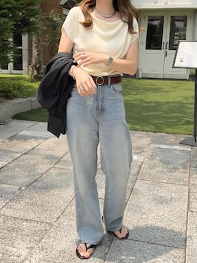 「KOBE LETTUCE（コウベレタス）のアイテム（ニット/セーター）」を使った、神戸レタスさん（レディース・152cm）の秋コーディネート