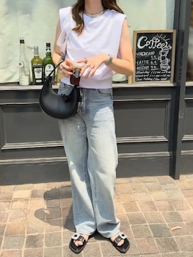 「ハイウエストデニム」｜神戸レタスさん（レディース・152cm）の秋コーディネート