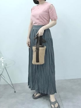 「KOBE LETTUCE（コウベレタス）のアイテム（ニット/セーター）」を使った、神戸レタスさん（レディース・152cm）の夏コーディネート