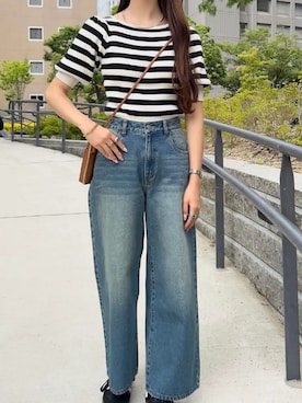 「インディゴデニム」｜神戸レタスさん（レディース・158cm）の夏コーディネート