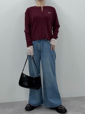 「KOBE LETTUCE（コウベレタス）のアイテム（ニット/セーター）」を使った、神戸レタスさん（レディース・152cm）の秋コーディネート