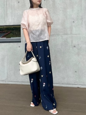 「シア―ブラウス」｜神戸レタスさん（レディース・156cm）の夏コーディネート