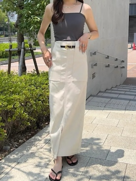 「アイテム（ベルト）」を使った、神戸レタスさん（レディース・158cm）の秋コーディネート