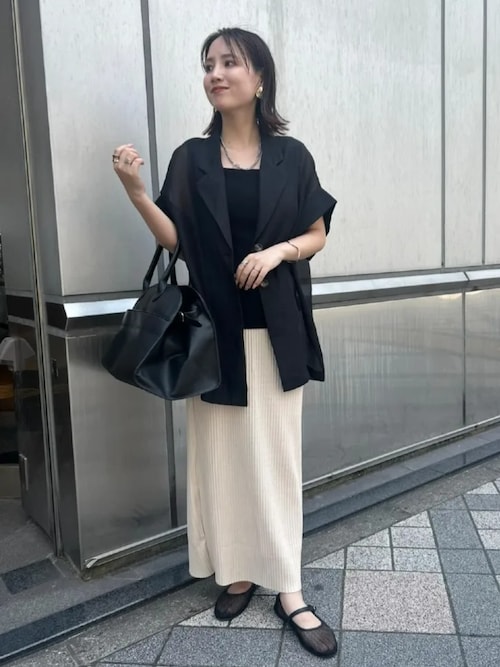 セール】セルフカットできる バックスリットリブタイトスカート