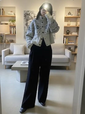 「KOBE LETTUCE（コウベレタス）のアイテム（パンツ）」を使った、神戸レタスさん（レディース・156cm）の春コーディネート