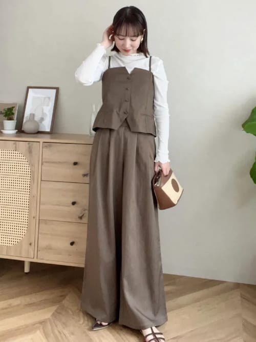【マッシモドゥッティ】上下セットアップ♪リネンベスト＆パンツ Massimo Dutti(マッシモドゥッティ) ベスト・ジレ(レディース