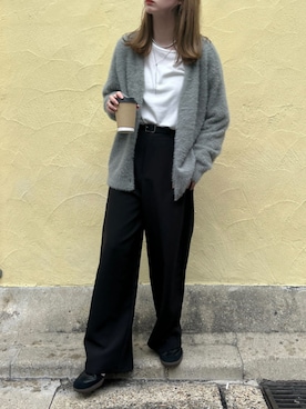 「KOBE LETTUCE」｜「アイテム（カーディガン/ボレロ）」を使った、神戸レタスさん（レディース・152cm）の冬コーディネート