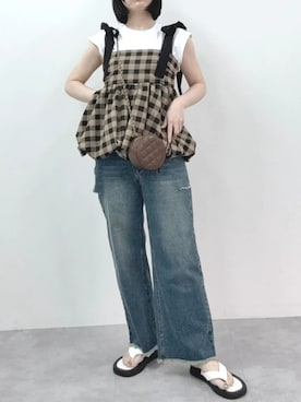 「アイテム（キャミソール）」を使った、神戸レタスさん（レディース・152cm）の夏コーディネート