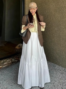 「バルーンスカート」｜神戸レタスさん（レディース・157cm）の夏コーディネート