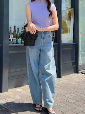 「KOBE LETTUCE（コウベレタス）のアイテム（ニット/セーター）」を使った、神戸レタスさん（レディース・158cm）の夏コーディネート