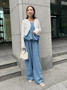 「KOBE LETTUCE」｜「アイテム（カーディガン/ボレロ）」を使った、神戸レタスさん（レディース・156cm）の秋コーディネート