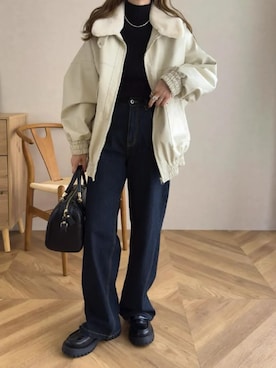 「アイテム（ブルゾン）」を使った、神戸レタスさん（レディース・152cm）の冬コーディネート