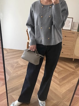 「KOBE LETTUCE」｜「アイテム（カーディガン/ボレロ）」を使った、神戸レタスさん（レディース・162cm）の冬コーディネート