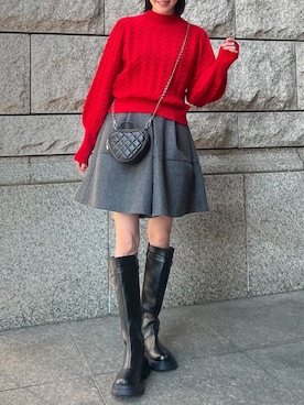 「Petitle（プチレ）のアイテム」を使った、神戸レタスさん（レディース・162cm）の冬コーディネート