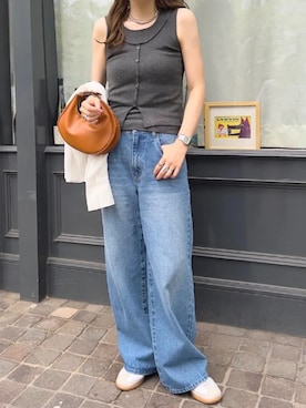 「KOBE LETTUCE（コウベレタス）のアイテム（ニット/セーター）」を使った、神戸レタスさん（レディース・152cm）の夏コーディネート