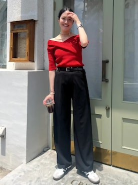 「KOBE LETTUCE（コウベレタス）のアイテム（ニット/セーター）」を使った、神戸レタスさん（レディース・162cm）の夏コーディネート