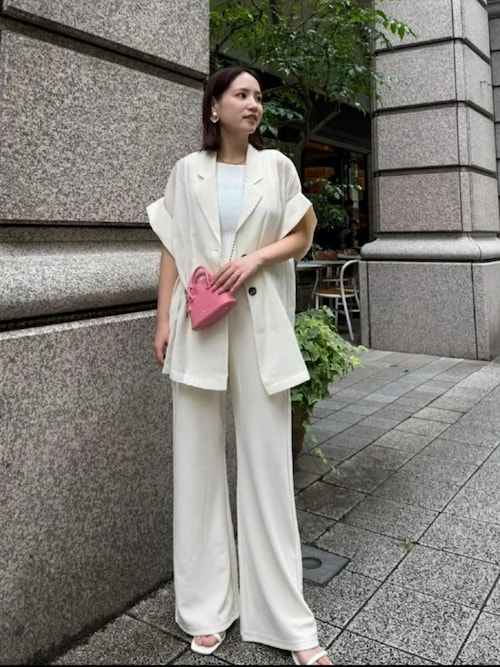 選べる4サイズ ] 錯覚美脚ストレッチワイドパンツ（その他パンツ