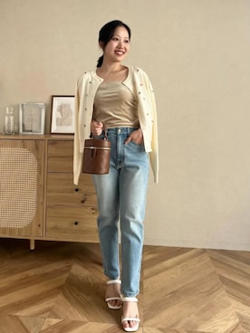 「テーパードデニム」｜神戸レタスさん（レディース・148cm）の夏コーディネート