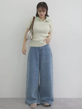 「KOBE LETTUCE（コウベレタス）のアイテム（ニット/セーター）」を使った、神戸レタスさん（レディース・156cm）の夏コーディネート