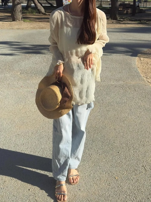 ラッシュガード ] 4点セット水着付きクリンクルシアートップス