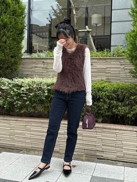 「テーパードデニム」｜神戸レタスさん（レディース・154cm）の秋コーディネート