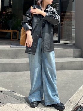 「アイテム（ステンカラーコート）」を使った、神戸レタスさん（レディース・156cm）の秋コーディネート