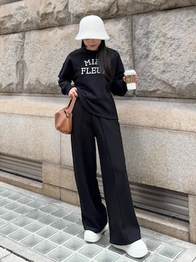 「アイテム（スウェットパンツ）」を使った、神戸レタスさん（レディース・155cm）の冬コーディネート