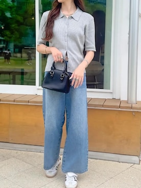 「KOBE LETTUCE（コウベレタス）のアイテム（ニット/セーター）」を使った、神戸レタスさん（レディース・158cm）の夏コーディネート