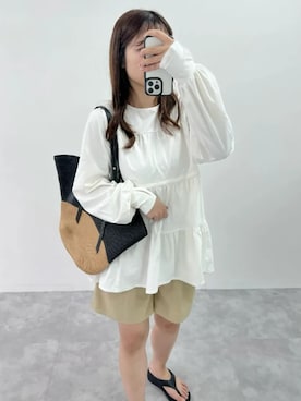 「アイテム（バッグ）」を使った、神戸レタスさん（レディース・160cm）の夏コーディネート