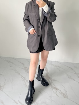 「KOBE LETTUCE（コウベレタス）のアイテム（ジャケット/アウター）」を使った、神戸レタスさん（レディース・156cm）の秋コーディネート