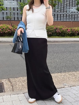 「KOBE LETTUCE（コウベレタス）のアイテム（ニット/セーター）」を使った、神戸レタスさん（レディース・152cm）の夏コーディネート