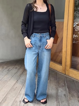 「KOBE LETTUCE」｜「アイテム（カーディガン/ボレロ）」を使った、神戸レタスさん（レディース・152cm）の夏コーディネート