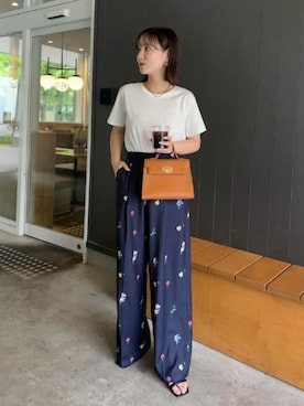 「花柄パンツ」｜神戸レタスさん（レディース・156cm）の夏コーディネート