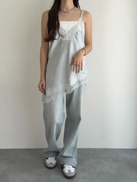 「KOBE LETTUCE（コウベレタス）のアイテム（パンツ）」を使った、神戸レタスさん（レディース・158cm）の春コーディネート
