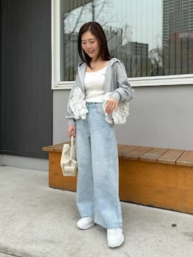 「Petitle（プチレ）のアイテム」を使った、神戸レタスさん（レディース・152cm）の春コーディネート