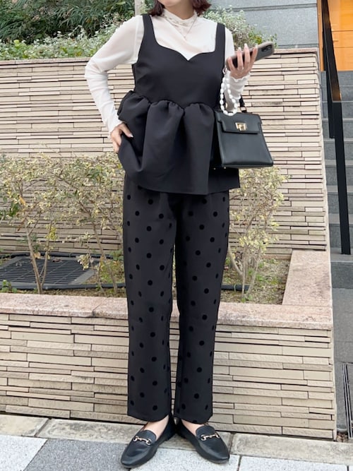 フロッキードットハイウエストパンツ（その他パンツ）｜KOBE LETTUCE