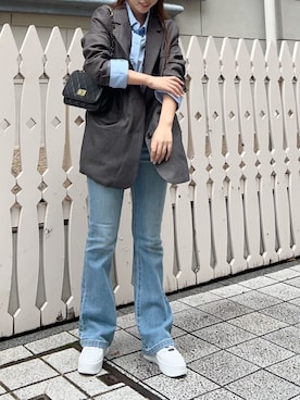 「KOBE LETTUCE（コウベレタス）のアイテム（ジャケット/アウター）」を使った、神戸レタスさん（レディース・156cm）の秋コーディネート