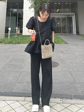 「ペプラムブラウス」｜神戸レタスさん（レディース・156cm）の夏コーディネート