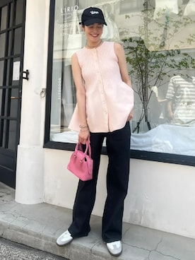 「KOBE LETTUCE（コウベレタス）のアイテム（ニット/セーター）」を使った、神戸レタスさん（レディース・162cm）の夏コーディネート