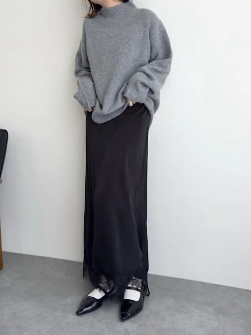 [新品]collab サテンストレートスカート　coelie レオパード Shelly island（シェリーアイランド） スカート レオパードサテン