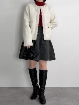 「Petitle（プチレ）のアイテム」を使った、神戸レタスさん（レディース・152cm）の冬コーディネート