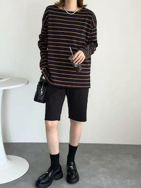 「KOBE LETTUCE（コウベレタス）のアイテム（パンツ）」を使った、神戸レタスさん（レディース・152cm）の春コーディネート