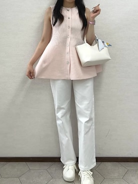 「ホワイトデニム」｜神戸レタスさん（レディース・162cm）の夏コーディネート