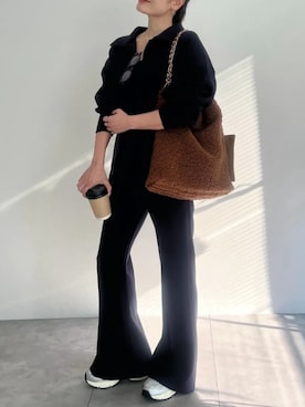 「アイテム（スウェットパンツ、ブルー系）」を使った、神戸レタスさん（レディース・158cm）の秋コーディネート