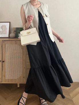 「アイテム（ベスト）」を使った、神戸レタスさん（レディース・162cm）の夏コーディネート