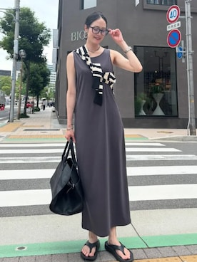 「KOBE LETTUCE」｜「アイテム（カーディガン/ボレロ）」を使った、神戸レタスさん（レディース・162cm）の夏コーディネート