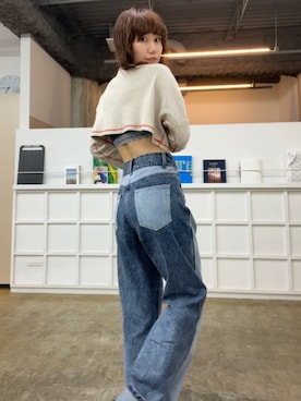 「BASERANGE（ベースレンジ）のアイテム（スウェット）」を使った、eikoさん（レディース・160cm）の秋コーディネート