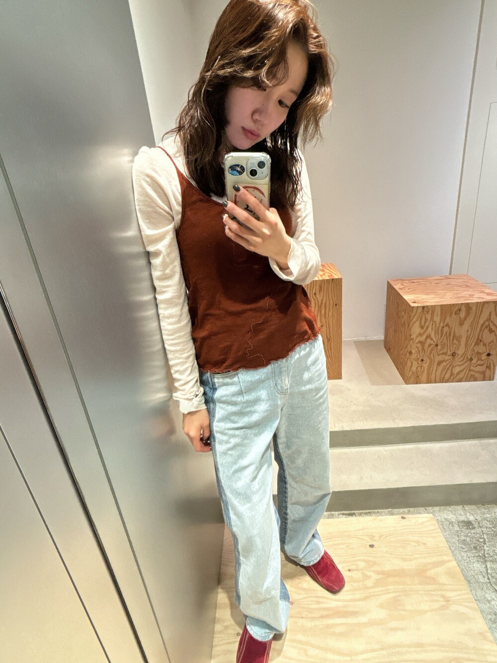 MAISON SPECIAL（メゾンスペシャル）の「バイカラーストレートデニム  