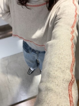 「BASERANGE（ベースレンジ）のアイテム（スウェット）」を使った、eikoさん（レディース・160cm）の冬コーディネート